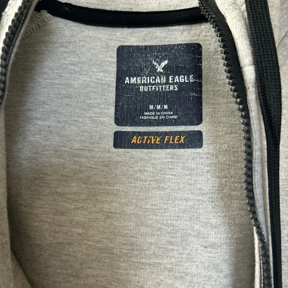 American Eagle Active Flex Gray Zip Up Hoodie Jacket Men’s Medium - Picture 4 of 4